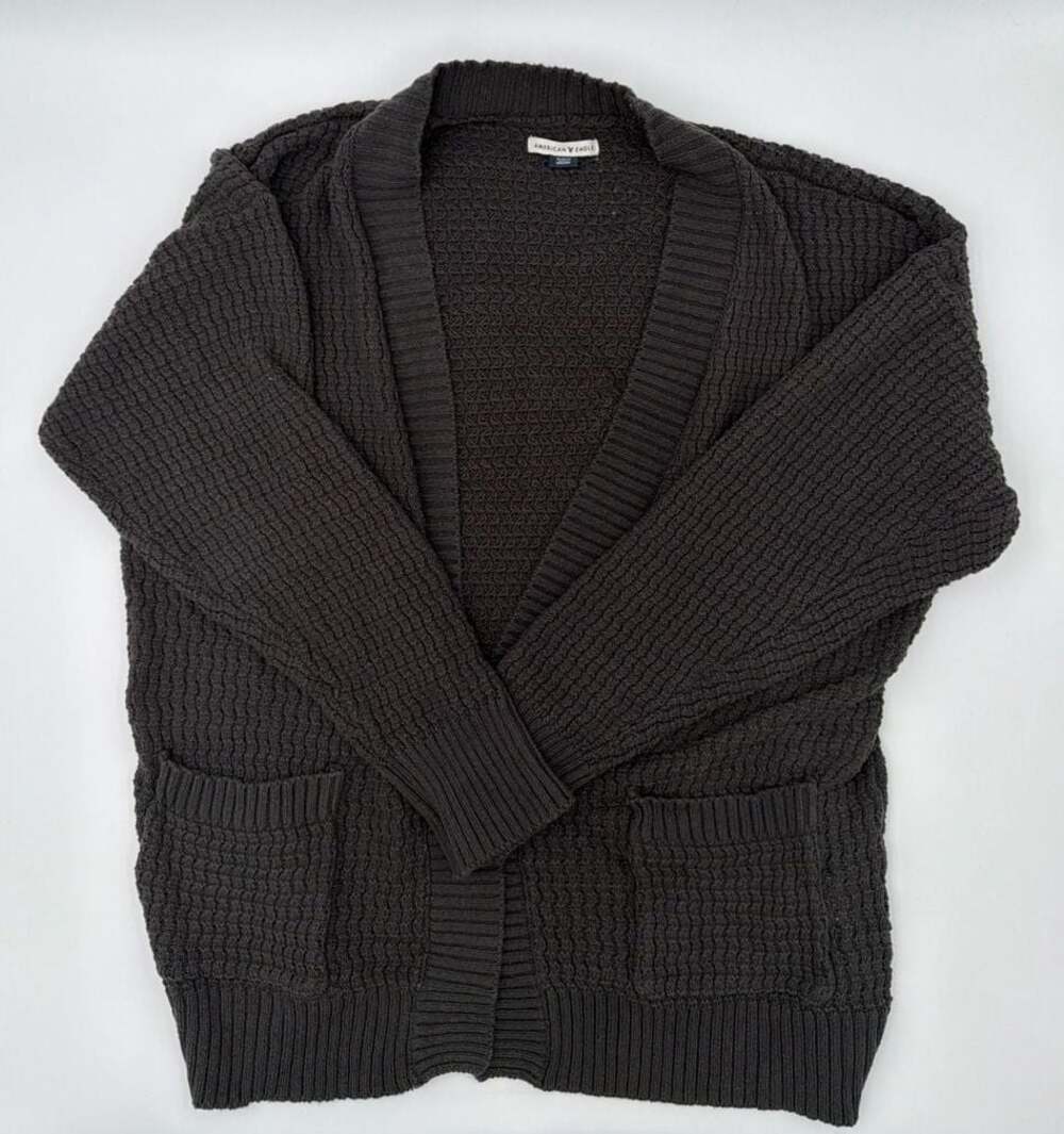 American Eagle‎ Waffle Knit Open Front Cardigan Size M